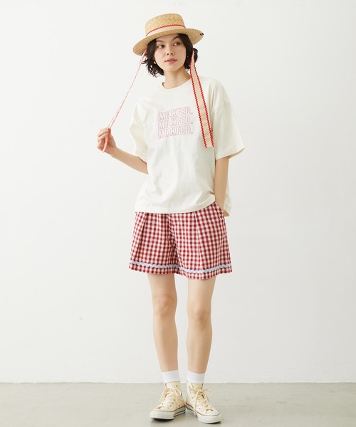 MILKFED.（ミルクフェド）の「TRIMMED RIBBON BOATER HAT（ハット・レディース・ブラウン/オフホワイト/ブラック・ONE SIZE）」の20枚目の写真