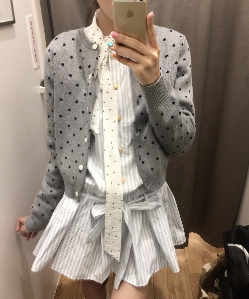 WEGO（ウィゴー）の「ドット柄ボウタイストライプシャツワンピース（シャツワンピース・レディース・サックスブルー・MEDIUM/LARGE）」の14枚目の写真