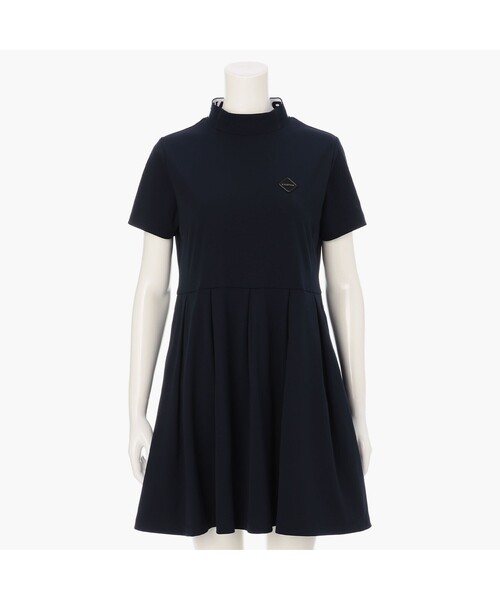 BRIEFING（ブリーフィング）の「【BRIEFING GOLF／ブリーフィングゴルフ】WOMEN’S NECK LOGO HIGHNECK PLEATED DRESS（ワンピース・レディース・ブラック/ネイビー・M/S）」の2枚目の写真