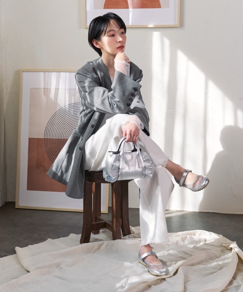 ANGEL ALARCON(アンヘルアラルコン)の「【ANGEL ALARCON】異素材コンビメリージェーンシューズ(D61502)(スニーカー・レディース・シルバー系その他・37/39/38/36)」の3枚目の写真