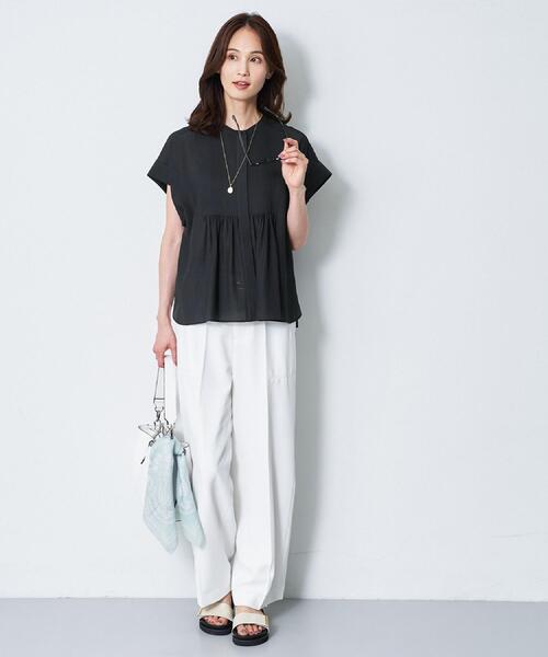 Reflect(リフレクト)の「ステッチワークストレートワイドパンツ(その他パンツ・レディース・ナチュラル/ホワイト/ネイビー・07/09/11/13/15 )」の5枚目の写真