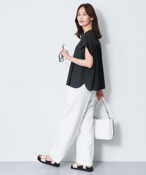 Reflect(リフレクト)の「ステッチワークストレートワイドパンツ(その他パンツ・レディース・ナチュラル/ホワイト/ネイビー・07/09/11/13/15 )」の6枚目の写真