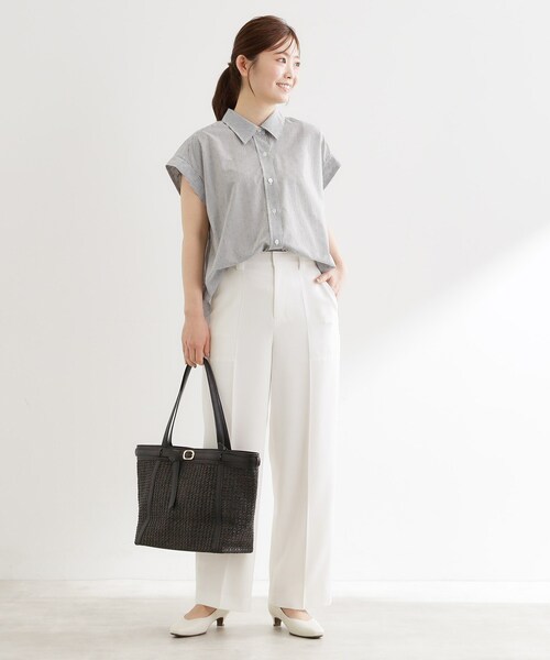 Reflect(リフレクト)の「ステッチワークストレートワイドパンツ(その他パンツ・レディース・ナチュラル/ホワイト/ネイビー・07/09/11/13/15 )」の8枚目の写真