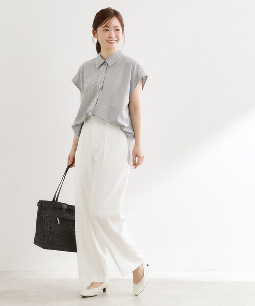 Reflect(リフレクト)の「ステッチワークストレートワイドパンツ(その他パンツ・レディース・ナチュラル/ホワイト/ネイビー・07/09/11/13/15 )」の9枚目の写真