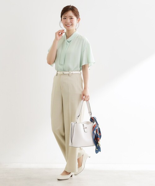 Reflect(リフレクト)の「ステッチワークストレートワイドパンツ(その他パンツ・レディース・ナチュラル/ホワイト/ネイビー・07/09/11/13/15 )」の12枚目の写真