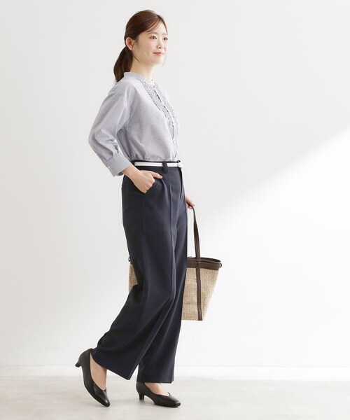 Reflect(リフレクト)の「ステッチワークストレートワイドパンツ(その他パンツ・レディース・ナチュラル/ホワイト/ネイビー・07/09/11/13/15 )」の17枚目の写真