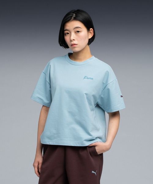 PUMA(プーマ)の「PUMA プーマ ウィメンズ ESS エレベーテッド MX ベビー 半袖 Tシャツ(Tシャツ/カットソー・レディース・チョコ/ブルー系その他5/オフホワイト・LARGE/X-LARGE/SMALL/MEDIUM)」の3枚目の写真