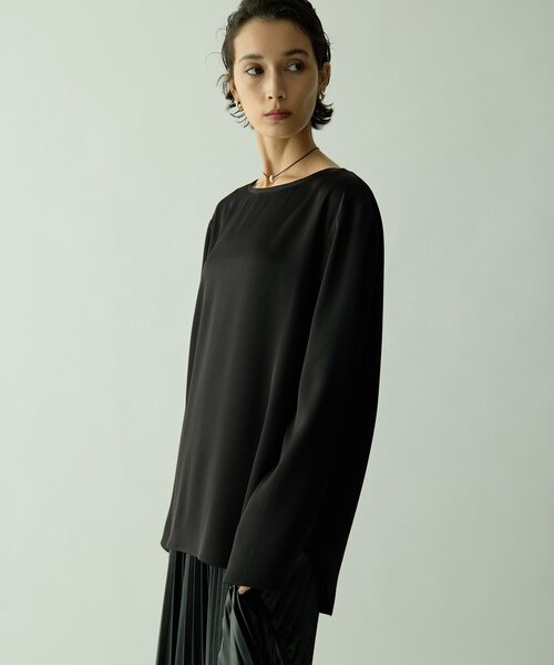 Drawing Numbers（ドローイング ナンバーズ）の「【Drawing Numbers】サテンボートブラウス（シャツ/ブラウス・レディース・ライトグレー/ホワイト/ブラック・38）」の10枚目の写真