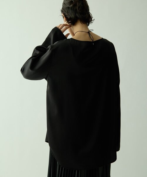 Drawing Numbers（ドローイング ナンバーズ）の「【Drawing Numbers】サテンボートブラウス（シャツ/ブラウス・レディース・ライトグレー/ホワイト/ブラック・38）」の13枚目の写真