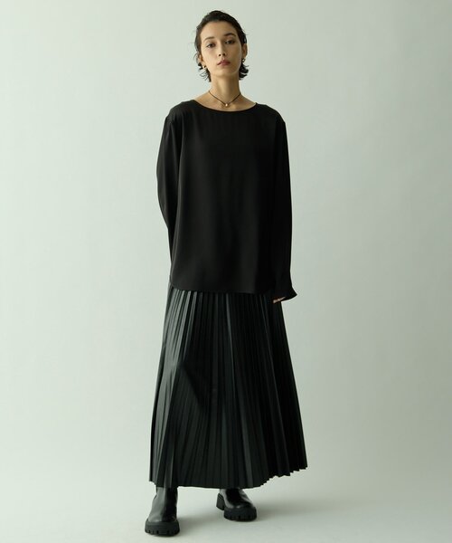 Drawing Numbers（ドローイング ナンバーズ）の「【Drawing Numbers】サテンボートブラウス（シャツ/ブラウス・レディース・ライトグレー/ホワイト/ブラック・38）」の16枚目の写真