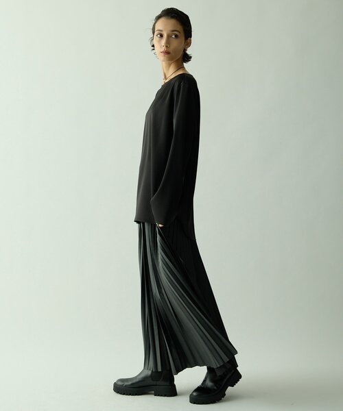 Drawing Numbers（ドローイング ナンバーズ）の「【Drawing Numbers】サテンボートブラウス（シャツ/ブラウス・レディース・ライトグレー/ホワイト/ブラック・38）」の11枚目の写真