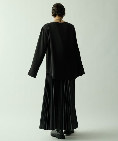 Drawing Numbers（ドローイング ナンバーズ）の「【Drawing Numbers】サテンボートブラウス（シャツ/ブラウス・レディース・ライトグレー/ホワイト/ブラック・38）」の12枚目の写真