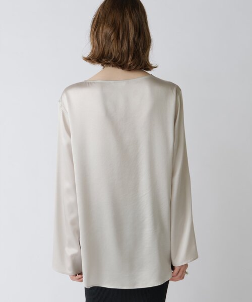 Drawing Numbers（ドローイング ナンバーズ）の「【Drawing Numbers】サテンボートブラウス（シャツ/ブラウス・レディース・ライトグレー/ホワイト/ブラック・38）」の20枚目の写真