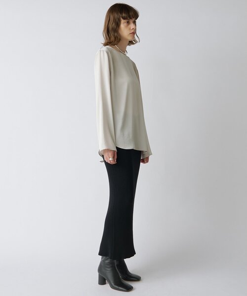 Drawing Numbers（ドローイング ナンバーズ）の「【Drawing Numbers】サテンボートブラウス（シャツ/ブラウス・レディース・ライトグレー/ホワイト/ブラック・38）」の22枚目の写真