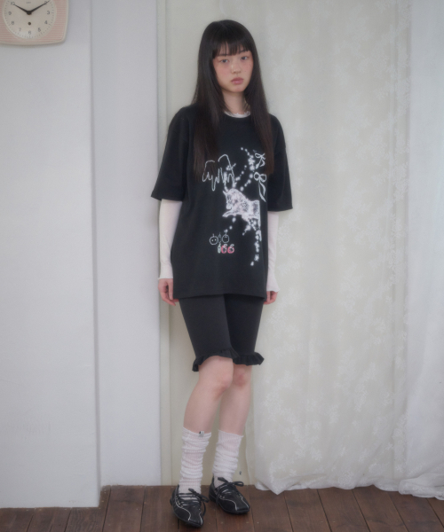 ambler(エムブラー)の「A Horse Neighs グラフィック半袖Tシャツ AS1303 (ブラック)(Tシャツ/カットソー・レディース・その他・SMALL/MEDIUM)」の3枚目の写真