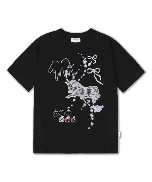 ambler(エムブラー)の「A Horse Neighs グラフィック半袖Tシャツ AS1303 (ブラック)(Tシャツ/カットソー・レディース・その他・SMALL/MEDIUM)」の4枚目の写真