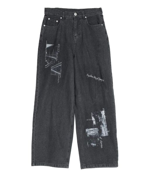 :ETHROF(イーサオブ)の「GRAPHIC STRAIGHT DENIM PANTS(デニムパンツ・レディース・オフホワイト/チャコール・FREE)」の22枚目の写真