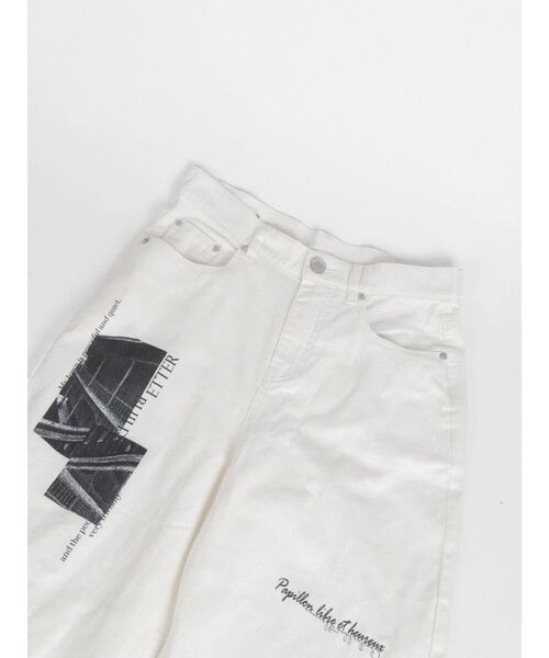 :ETHROF(イーサオブ)の「GRAPHIC STRAIGHT DENIM PANTS(デニムパンツ・レディース・オフホワイト/チャコール・FREE)」の21枚目の写真