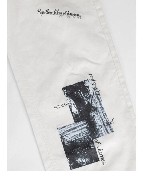 :ETHROF(イーサオブ)の「GRAPHIC STRAIGHT DENIM PANTS(デニムパンツ・レディース・オフホワイト/チャコール・FREE)」の15枚目の写真