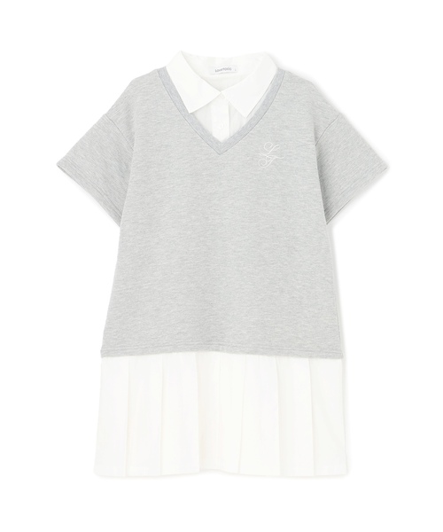 LOVETOXIC(ラブトキシック)の「レイヤード風ワンピース(ワンピース・キッズ・アイボリー/ネイビー/トップグレー・S:140cm/M:150cm/L:160cm)」の14枚目の写真