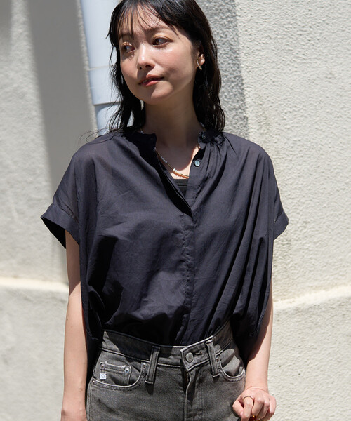 FREAK'S STORE(フリークスストア)の「インドボイル フレンチスリーブブラウス(シャツ/ブラウス・レディース・ブルー/オフホワイト/ブラック/その他2/ラベンダー・フリ-)」の2枚目の写真