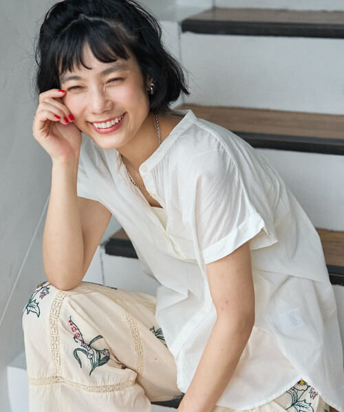 FREAK'S STORE(フリークスストア)の「インドボイル フレンチスリーブブラウス(シャツ/ブラウス・レディース・ブルー/オフホワイト/ブラック/その他2/ラベンダー・フリ-)」の7枚目の写真