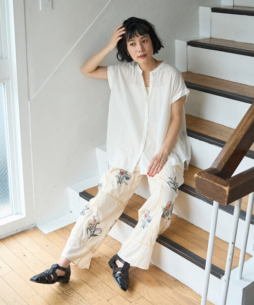 FREAK'S STORE(フリークスストア)の「インドボイル フレンチスリーブブラウス(シャツ/ブラウス・レディース・ブルー/オフホワイト/ブラック/その他2/ラベンダー・フリ-)」の11枚目の写真
