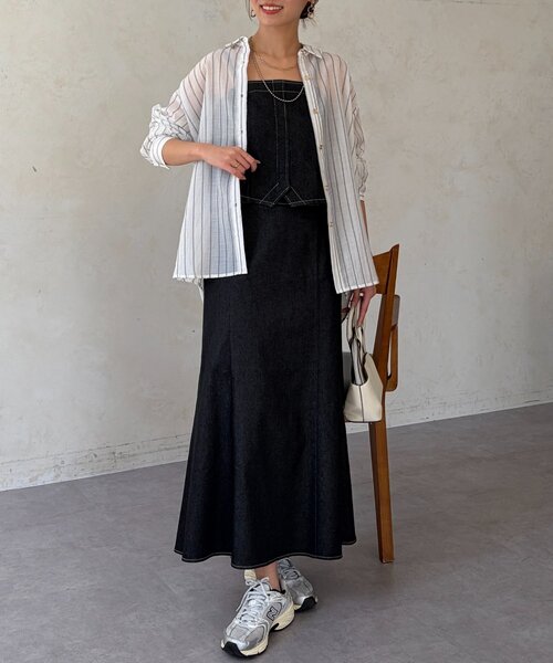 Chez toi（シェトワ）の「【程よい透け感】シアーストライプシャツ（シャツ/ブラウス・レディース・サックスブルー/ホワイト/ブラウン・FREE）」の20枚目の写真