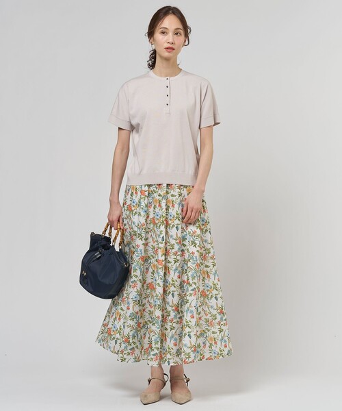 J.PRESS(ジェイプレス)の「COOL MINT COTTON POLYESTER ヘンリーネック ニット プルオーバー(ニット/セーター・レディース・ライトグリーン系/ネイビー系/ピンク系/ベージュ系・LARGE/MEDIUM)」の8枚目の写真