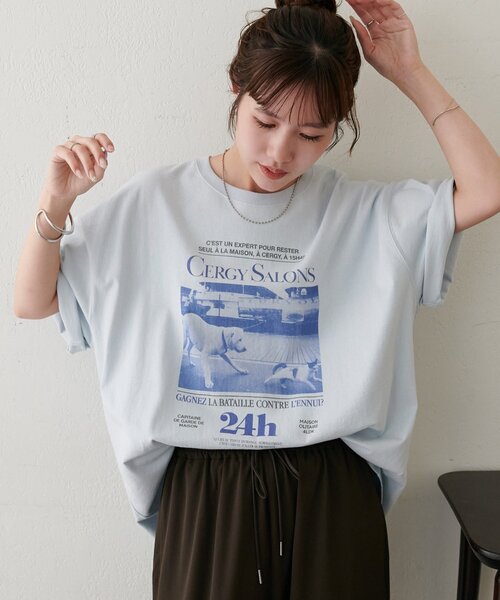 DISCOAT(ディスコート)の「アソートアニマルフォトTシャツ(Tシャツ/カットソー・レディース・サックスブルー/チャコールグレー/オフホワイト・FREE)」の1枚目の写真