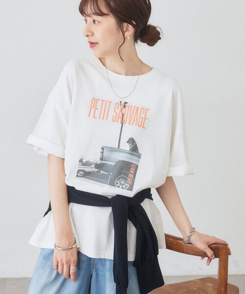 DISCOAT(ディスコート)の「アソートアニマルフォトTシャツ(Tシャツ/カットソー・レディース・サックスブルー/チャコールグレー/オフホワイト・FREE)」の12枚目の写真