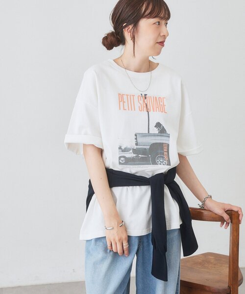 DISCOAT(ディスコート)の「アソートアニマルフォトTシャツ(Tシャツ/カットソー・レディース・サックスブルー/チャコールグレー/オフホワイト・FREE)」の14枚目の写真