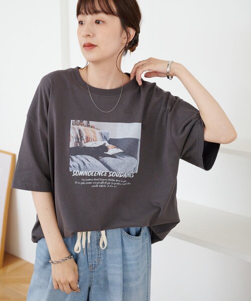 DISCOAT(ディスコート)の「アソートアニマルフォトTシャツ(Tシャツ/カットソー・レディース・サックスブルー/チャコールグレー/オフホワイト・FREE)」の21枚目の写真