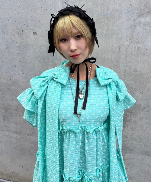 Candy Stripper（キャンディストリッパー）の「RIBBON RIBBON ドレス（ワンピース・レディース・エメラルド/ライトピンク/ライトイエロー・FREE）」の8枚目の写真
