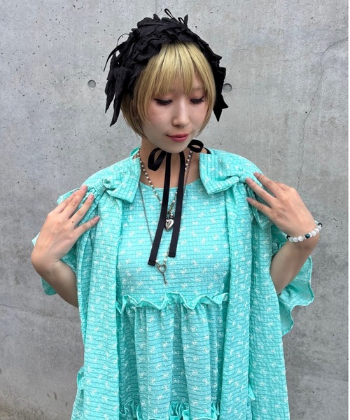 Candy Stripper（キャンディストリッパー）の「RIBBON RIBBON ドレス（ワンピース・レディース・エメラルド/ライトピンク/ライトイエロー・FREE）」の9枚目の写真
