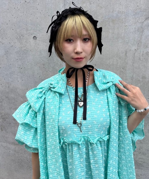 Candy Stripper（キャンディストリッパー）の「RIBBON RIBBON ドレス（ワンピース・レディース・エメラルド/ライトピンク/ライトイエロー・FREE）」の7枚目の写真