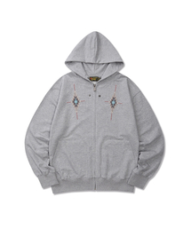 OGARP（オガープ）の「Navaho Embroidery Zip-up Hoodie Melangegray（パーカー）」
