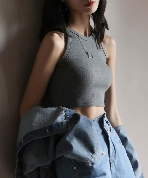 IRADOWL（アイラドール）の「アメスリショート丈タンクトップ（タンクトップ・レディース・ブラック/ダークグレー/ホワイト・FREE）」の7枚目の写真