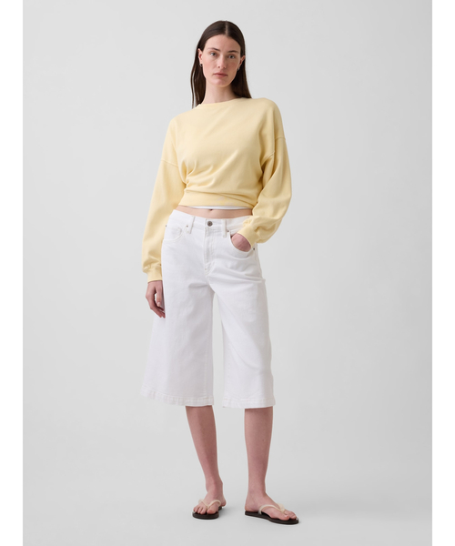 GAP（ギャップ）の「ハイライズ キュロットデニム ホワイト（デニムパンツ・レディース・ホワイト・26/25/24/23/30/28/27/29）」の6枚目の写真