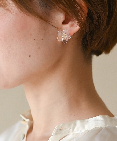 HARIO Lampwork Factory(ハリオランプワークファクトリー)の「ピアス フラワー(ピアス(両耳用)・レディース・クリア・FREE)」の7枚目の写真
