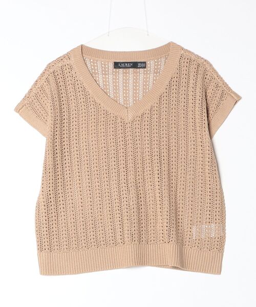 LAUREN RALPH LAUREN(ローレン ラルフ ローレン)の「コットンブレンド メッシュ ショートスリーブ セーター(ニット/セーター・レディース・ブラウン系6・M/XXS)」の6枚目の写真