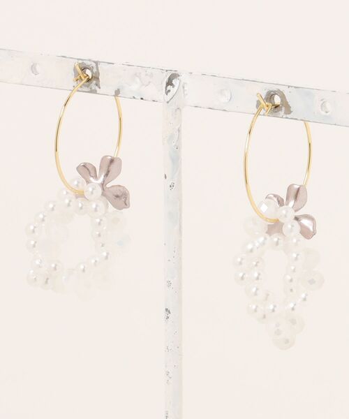 tone(トーン)の「【popochi】上品 ビーズパール フープピアス くすみ 大人アクセサリー(MA)(ピアス(両耳用)・レディース・ホワイト系/ゴールド系/ゴールド系2/ゴールド系3・FREE)」の14枚目の写真
