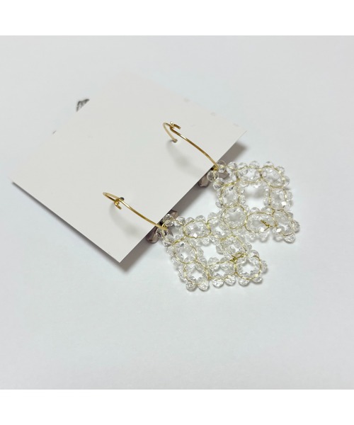 tone(トーン)の「【popochi】上品 ビーズパール フープピアス くすみ 大人アクセサリー(MA)(ピアス(両耳用)・レディース・ホワイト系/ゴールド系/ゴールド系2/ゴールド系3・FREE)」の6枚目の写真