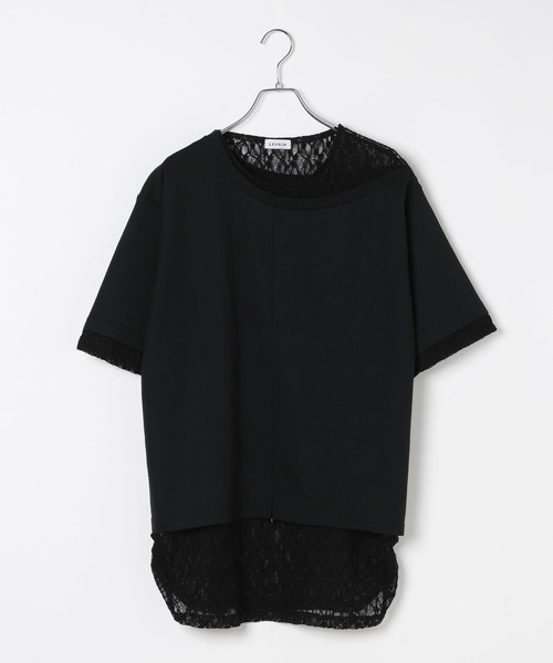 LEPSIM(レプシィム)の「ワンショルレイヤードチュニックSS 670942(Tシャツ/カットソー・レディース・ブラック/チャコールグレー/ホワイト・FREE)」の3枚目の写真