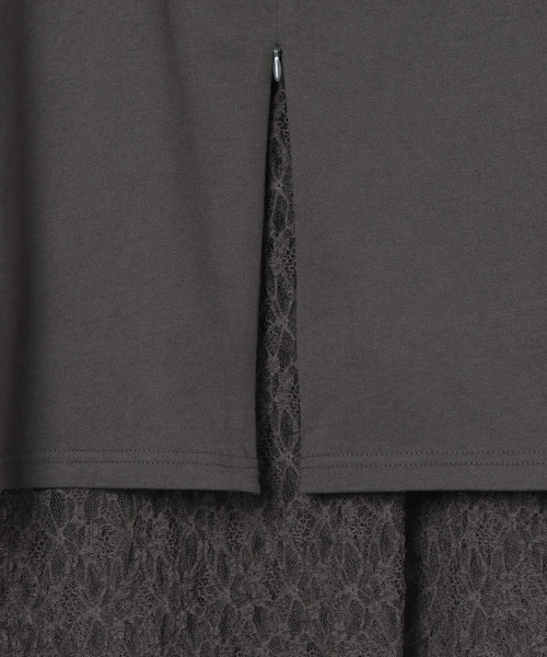 LEPSIM(レプシィム)の「ワンショルレイヤードチュニックSS 670942(Tシャツ/カットソー・レディース・ブラック/チャコールグレー/ホワイト・FREE)」の17枚目の写真