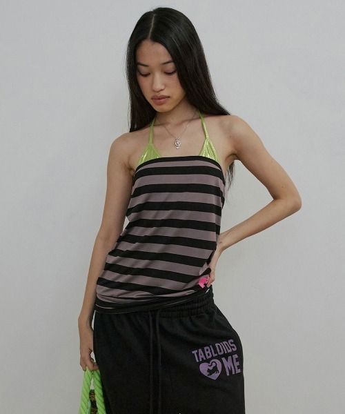 SCULPTOR（スカルプター）の「Sweet Kitty Stripe Tube Top（チューブトップ・レディース・チャコールグレー/オレンジ/カーキ・MEDIUM/SMALL/LARGE）」の2枚目の写真