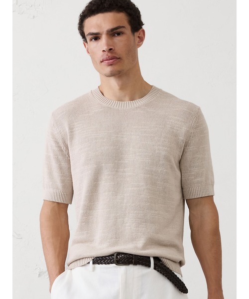 BANANA REPUBLIC FACTORY STORE(バナナリパブリック ファクトリーストア)の「BANANA REPUBLIC FACTORY STORE スラブコットン セーター Tシャツ(ニット/セーター・メンズ・ライトベージュ/オフホワイト/ワイン・XL/L/M/S)」の2枚目の写真