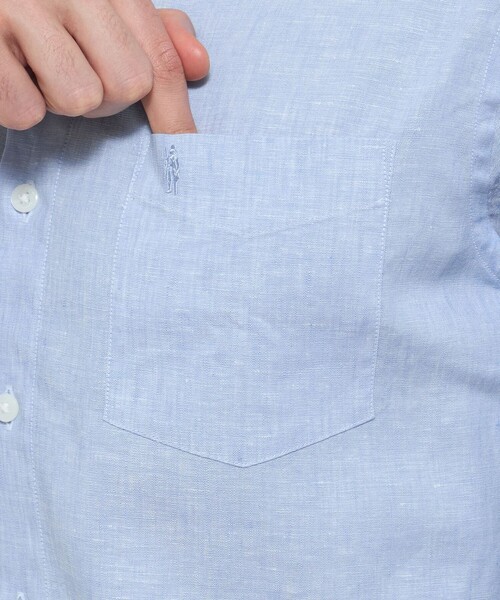 MACKINTOSH LONDON(マッキントッシュ ロンドン)の「【LEON掲載】ストレッチリネンワイドカラーシャツ(シャツ/ブラウス・メンズ・ネイビー/オフホワイト/グリーン/パープル系その他2/ブルー系その他2・L/XL/M)」の14枚目の写真