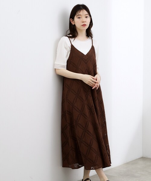 grove(グローブ)の「【貴島明日香さん着用・洗える】レースキャミワンピース(ワンピース・レディース・ブラック/オフホワイト/ブラウン系その他・02/04/05/03)」の3枚目の写真