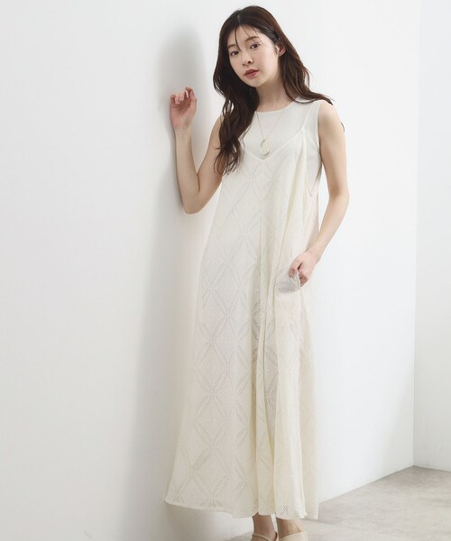 grove(グローブ)の「【貴島明日香さん着用・洗える】レースキャミワンピース(ワンピース・レディース・ブラック/オフホワイト/ブラウン系その他・02/04/05/03)」の7枚目の写真